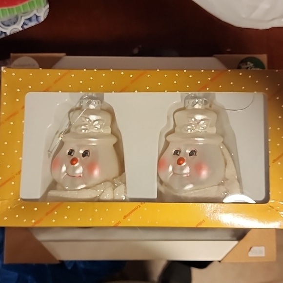 Vintage Dillard's trimmings ornaments 2 snowman snowmen - Picture 2 of 3